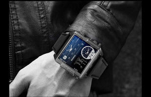 Planet Gates new black Men sports watches 3 time zone big man fashion watch leather quartz wristwatches relogio masculino montre homme