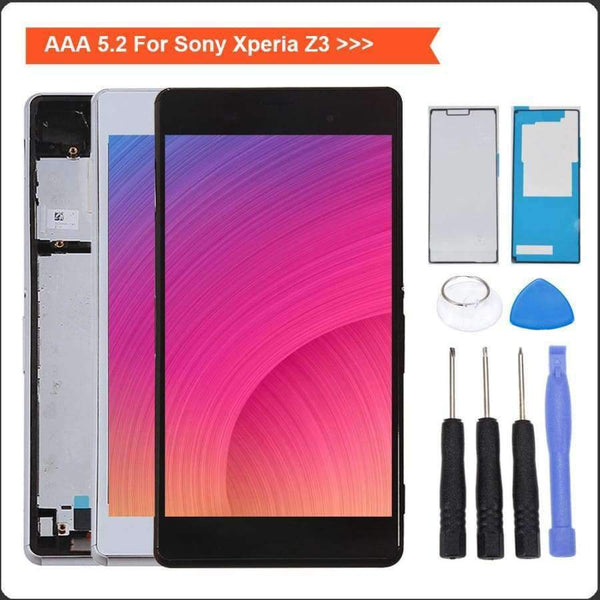 Planet Gates NEW BLACK NO FRAME Sony Xperia Z3 LCD L55t D6603 D6653 LCD Display Touch Screen Digitizer Frame Replacement Parts Display For Sony z3 Screen