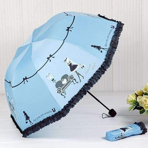 Planet Gates New Blue Beautiful Girl Pattern Umbrella Rain Women Fashion Arched Princess Umbrellas Female Parasol Creative Gift US041