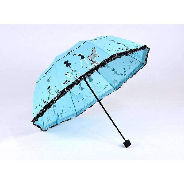 Planet Gates New Blue Beautiful Girl Pattern Umbrella Rain Women Fashion Arched Princess Umbrellas Female Parasol Creative Gift US041
