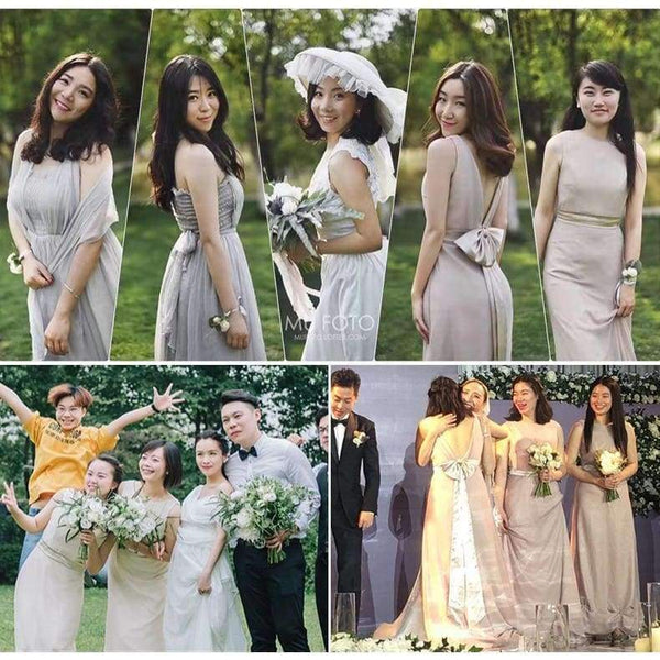 Planet Gates New Bridesmaid Dresses Long With Train Chiffon Sleeveless Sexy Backless Elegant Summer Formal Prom Party Gown