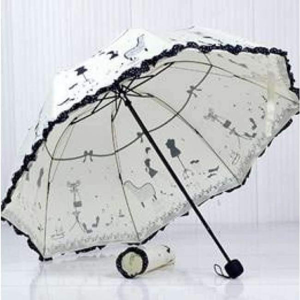 Planet Gates New creamy white Beautiful Girl Pattern Umbrella Rain Women Fashion Arched Princess Umbrellas Female Parasol Creative Gift US041