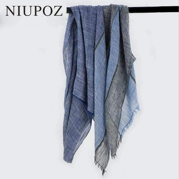 Planet Gates New Desian Women Cotton Winter Black Scarf Men Soft Wrinkle Unisex Long Shawl&Wrap Ring Scarf Big Size 80*205cm M199