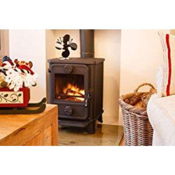 Planet Gates New Designed Heat Powered Stove Top Fan with Free Stove Thermometer for wood/log burner fireplace-Eco Friendly Air Flow 220CFM