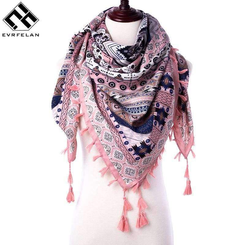 Planet Gates New Fashion Warm Women Scarf Square Scarves Female Wraps Winter Autumn Tassel Printed Girl Shawls Blanket Scarf