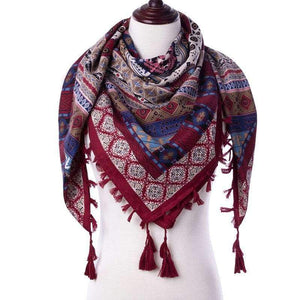 Planet Gates New Fashion Warm Women Scarf Square Scarves Female Wraps Winter Autumn Tassel Printed Girl Shawls Blanket Scarf
