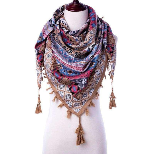 Planet Gates New Fashion Warm Women Scarf Square Scarves Female Wraps Winter Autumn Tassel Printed Girl Shawls Blanket Scarf