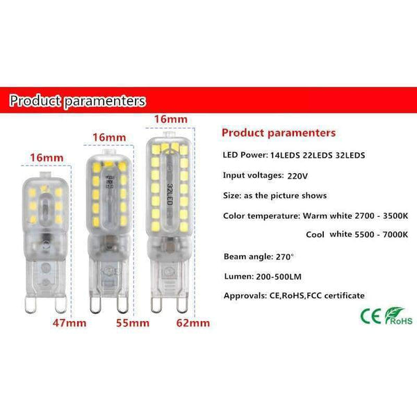 Planet Gates NEW g9 led 14LEDS 22LEDS 32LEDS AC 220V 230V 240V G9 lamp Led bulb SMD 2835 LED g9 light Replace 30/40W halogen lamp light