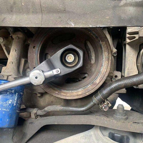 Planet Gates New Hex Crank Damper Pulley Holding Wrench Socket Tool Belt pulley Retainer Crankshaft Belt Pulley Tightening Retaining Wrench