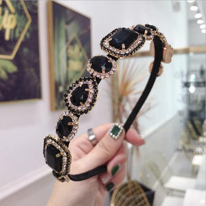 New High-end Hair Accessories Women's Rhinestones Super Flash Alloy Diamonds Fine Side Hairband Headband Fashion Girl Hair Band
