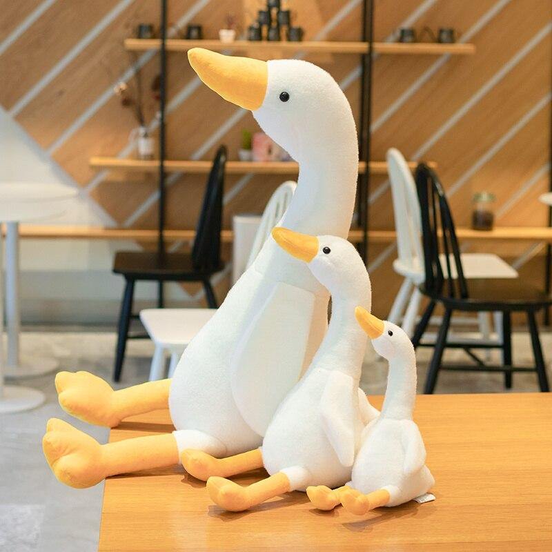 New Huaggble Big Plush White Duck Toy Giant SIze Pink Duck Sky Long Neck Goose Lifelike Animal Doll toys for Kids Birthday Gift