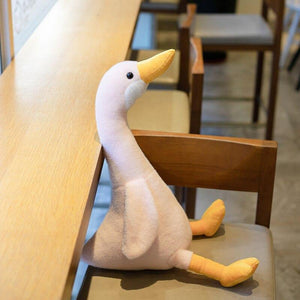 New Huaggble Big Plush White Duck Toy Giant SIze Pink Duck Sky Long Neck Goose Lifelike Animal Doll toys for Kids Birthday Gift