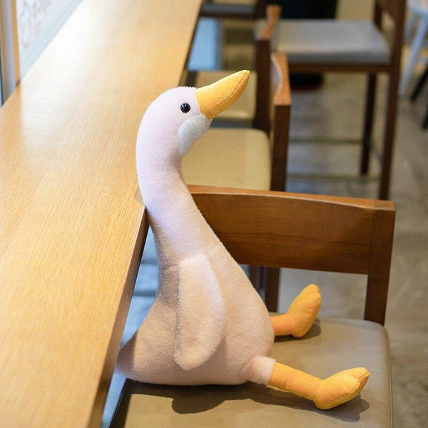 New Huaggble Big Plush White Duck Toy Giant SIze Pink Duck Sky Long Neck Goose Lifelike Animal Doll toys for Kids Birthday Gift
