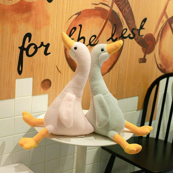 New Huaggble Big Plush White Duck Toy Giant SIze Pink Duck Sky Long Neck Goose Lifelike Animal Doll toys for Kids Birthday Gift