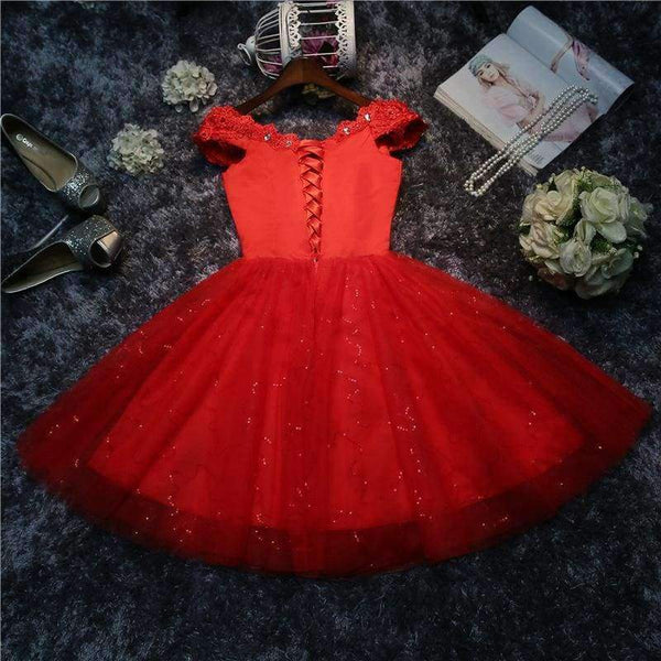 Planet Gates New lace up red lace up short wedding party prom dress 2018 wholesale bride marry Bridesmaid Dresses Chinese