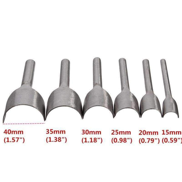 Planet Gates New Leather Craft Tools Half Round V Shaped Cutter Punch Leather Handmade Craft Tools Punching Hand Tools 6Pcs/set 15mm-40mm