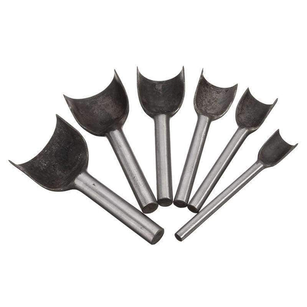 Planet Gates New Leather Craft Tools Half Round V Shaped Cutter Punch Leather Handmade Craft Tools Punching Hand Tools 6Pcs/set 15mm-40mm