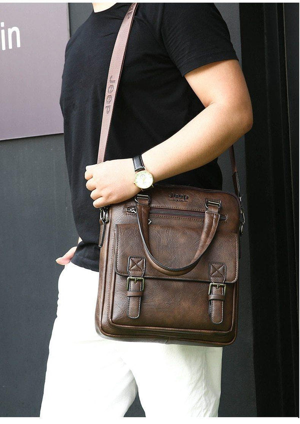 Planet Gates New Men Split Leather Handbag Zipper Men Business Polyester Two Silt Pocket Soft Handle 14 Inches Briefcases Bags