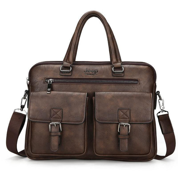 Planet Gates New Men Split Leather Handbag Zipper Men Business Polyester Two Silt Pocket Soft Handle 14 Inches Briefcases Bags
