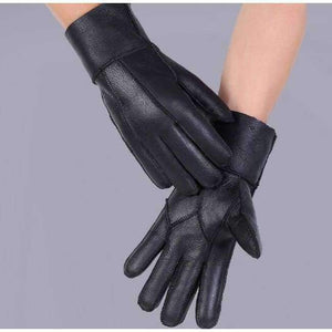 Planet Gates New Men Winter Gloves Warm Genuine Sheep Fur Gloves for Men Thermal Goat Fur Cashmere Genuine Leather Leather Gloves Hand-made
