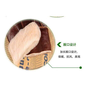 Planet Gates New Men Winter Gloves Warm Genuine Sheep Fur Gloves for Men Thermal Goat Fur Cashmere Genuine Leather Leather Gloves Hand-made