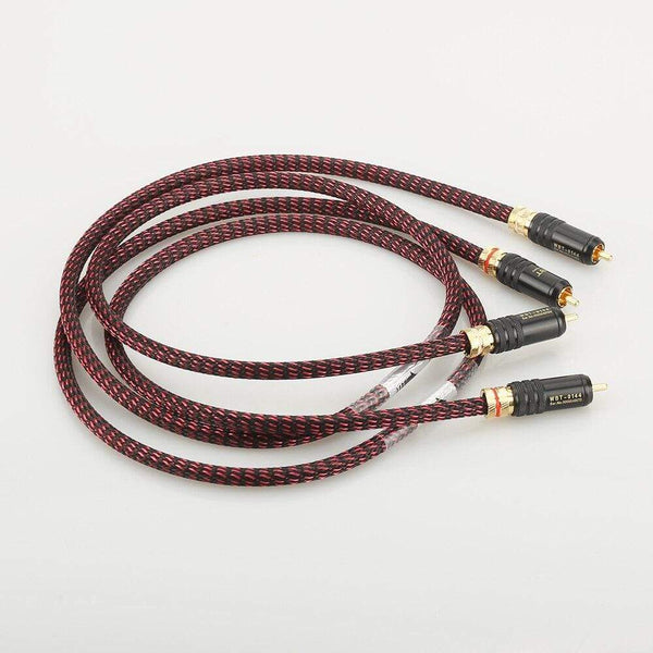 Planet Gates New Pair Hifi audio 5N OFC RCA Audio interconnct cable hi-end RCA to RCA extension cable with gold plated RCA connector plug