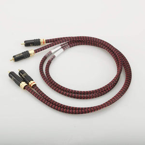 Planet Gates New Pair Hifi audio 5N OFC RCA Audio interconnct cable hi-end RCA to RCA extension cable with gold plated RCA connector plug