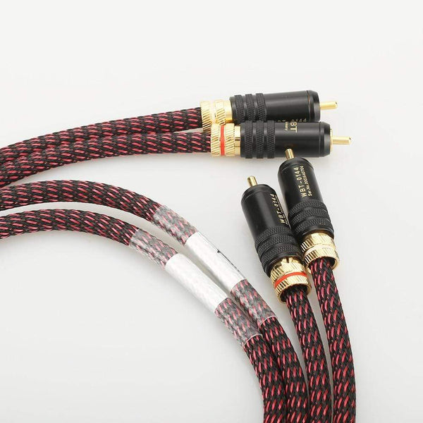 Planet Gates New Pair Hifi audio 5N OFC RCA Audio interconnct cable hi-end RCA to RCA extension cable with gold plated RCA connector plug