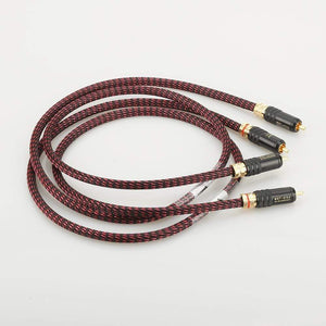 Planet Gates New Pair Hifi audio 5N OFC RCA Audio interconnct cable hi-end RCA to RCA extension cable with gold plated RCA connector plug