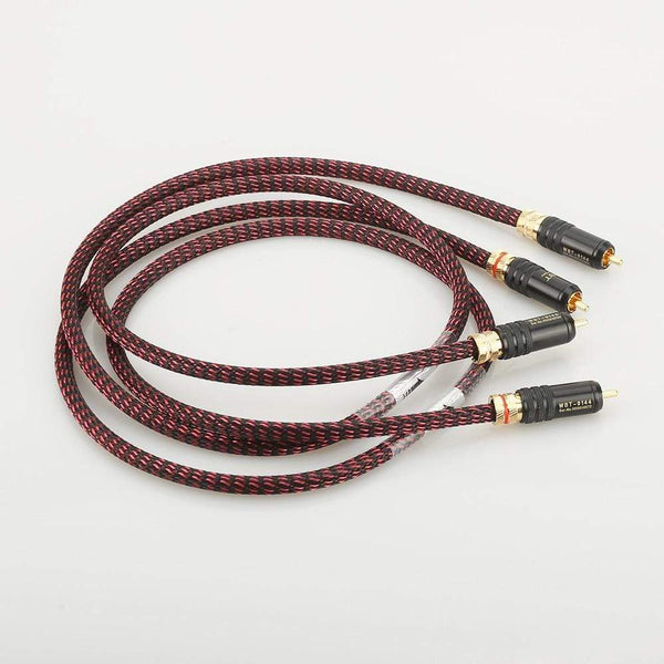Planet Gates New Pair Hifi audio 5N OFC RCA Audio interconnct cable hi-end RCA to RCA extension cable with gold plated RCA connector plug