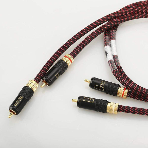 Planet Gates New Pair Hifi audio 5N OFC RCA Audio interconnct cable hi-end RCA to RCA extension cable with gold plated RCA connector plug