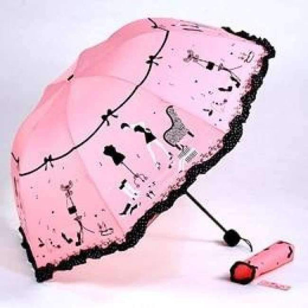 Planet Gates New Peachblow Beautiful Girl Pattern Umbrella Rain Women Fashion Arched Princess Umbrellas Female Parasol Creative Gift US041