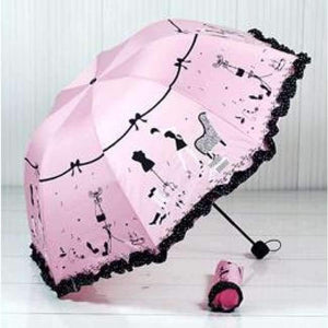 Planet Gates New Pink Beautiful Girl Pattern Umbrella Rain Women Fashion Arched Princess Umbrellas Female Parasol Creative Gift US041