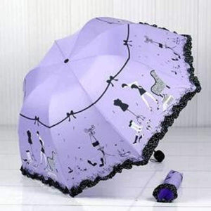 Planet Gates New purple Beautiful Girl Pattern Umbrella Rain Women Fashion Arched Princess Umbrellas Female Parasol Creative Gift US041