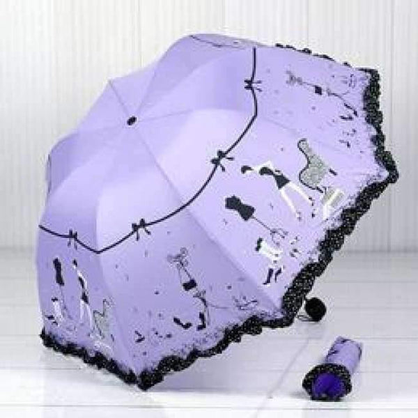 Planet Gates New purple Beautiful Girl Pattern Umbrella Rain Women Fashion Arched Princess Umbrellas Female Parasol Creative Gift US041