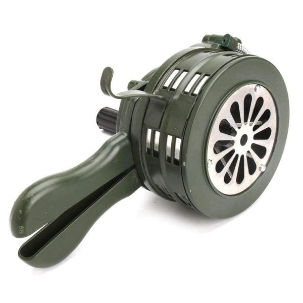 Planet Gates NEW Safurance Green Aluminium alloy Crank Hand Operated Air Raid Emergency Safety Alarm Siren Home Self Protection Security