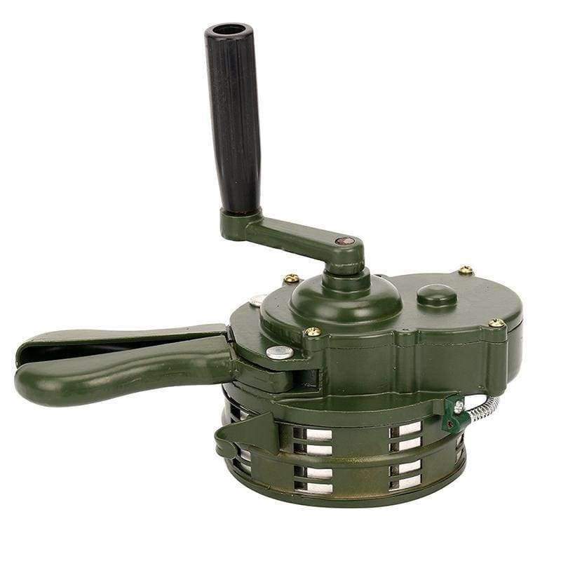 Planet Gates NEW Safurance Green Aluminium alloy Crank Hand Operated Air Raid Emergency Safety Alarm Siren Home Self Protection Security