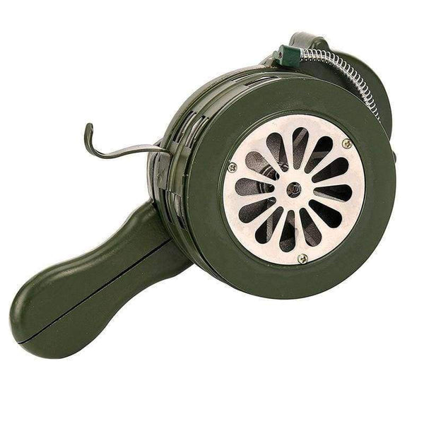 Planet Gates NEW Safurance Green Aluminium alloy Crank Hand Operated Air Raid Emergency Safety Alarm Siren Home Self Protection Security