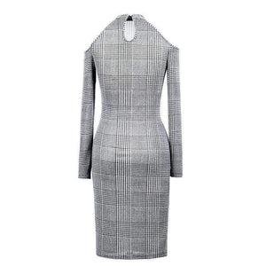 Planet Gates New Sexy Off Shoulder Dress Women Long Sleeve O-Neck Autumn Office Lady Dresses Fashion French Velvet Female Slim Dress Talever