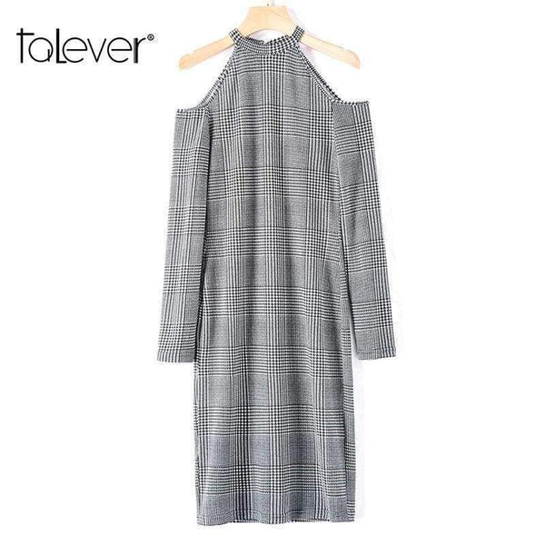 Planet Gates New Sexy Off Shoulder Dress Women Long Sleeve O-Neck Autumn Office Lady Dresses Fashion French Velvet Female Slim Dress Talever