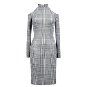 Planet Gates New Sexy Off Shoulder Dress Women Long Sleeve O-Neck Autumn Office Lady Dresses Fashion French Velvet Female Slim Dress Talever