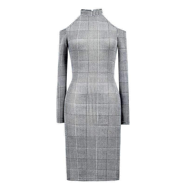 Planet Gates New Sexy Off Shoulder Dress Women Long Sleeve O-Neck Autumn Office Lady Dresses Fashion French Velvet Female Slim Dress Talever