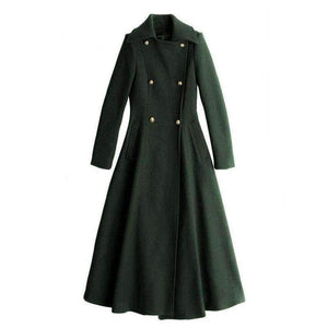 Planet Gates New Style Fashion Long Winter Coat Women's Turn-down Collar Slim Double Breasted black Jackets Ladies high quality 100%