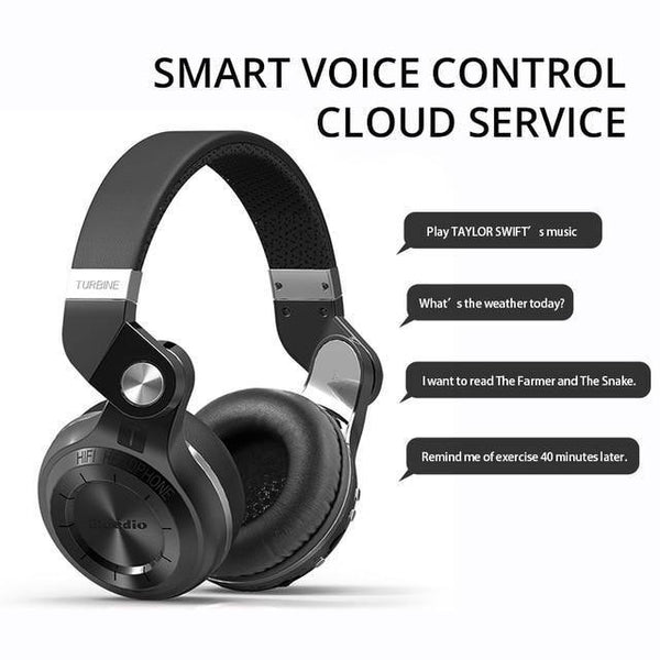 Planet Gates New version Black / China Bluedio T2+ fashionable foldable over the ear bluetooth headphones BT 4.1 support FM radio& SD card functions Music&phone calls