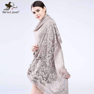 Planet Gates New Vintga Floral Embroidery Scarf and Wrap for Women Chinese Style 200*95 cm Overlength Retro Flower Beach Shawl