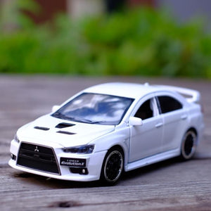 Planet Gates New White(No box) Toy Car 1:32 Mitsubishi Lancer Evolution X Metal Alloy Diecast Car Model Miniature Model With Sound Light Model For Children Car