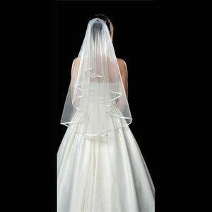 Planet Gates New White Veus De Noiva Veils Two-Layer 1.5m Ribbon Edge Brides Veil Comb Luxury Wedding Accessories VTS-031
