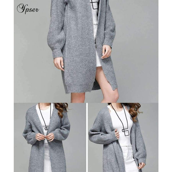 Planet Gates New Women Simple Knitted Long Cardigan Casual Sweater Autumn Winter Long Sleeve Elegant Coat