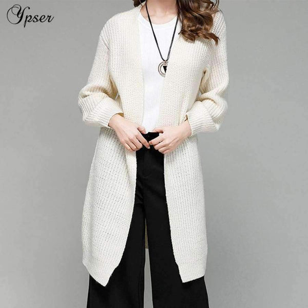 Planet Gates New Women Simple Knitted Long Cardigan Casual Sweater Autumn Winter Long Sleeve Elegant Coat