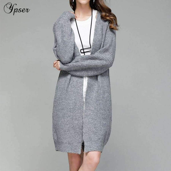 Planet Gates New Women Simple Knitted Long Cardigan Casual Sweater Autumn Winter Long Sleeve Elegant Coat